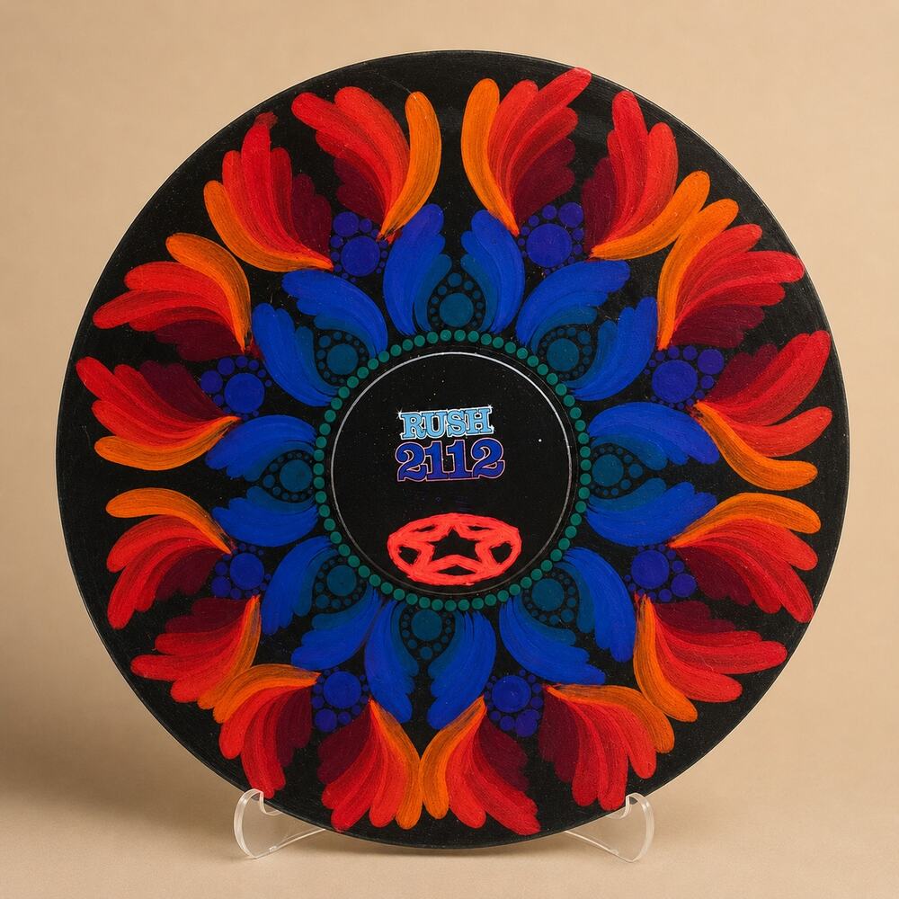Rush 2112 Hand Painted 10 Inch Album Mandala Progressive Rock Wall Art